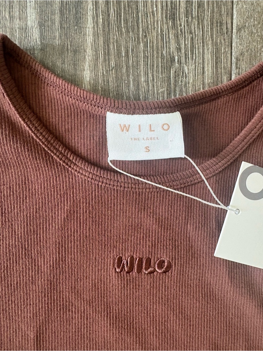 Wilo the Label Wilo Logo Rib Tank - Size Small Chocolate NEW! - Picture 2 of 5